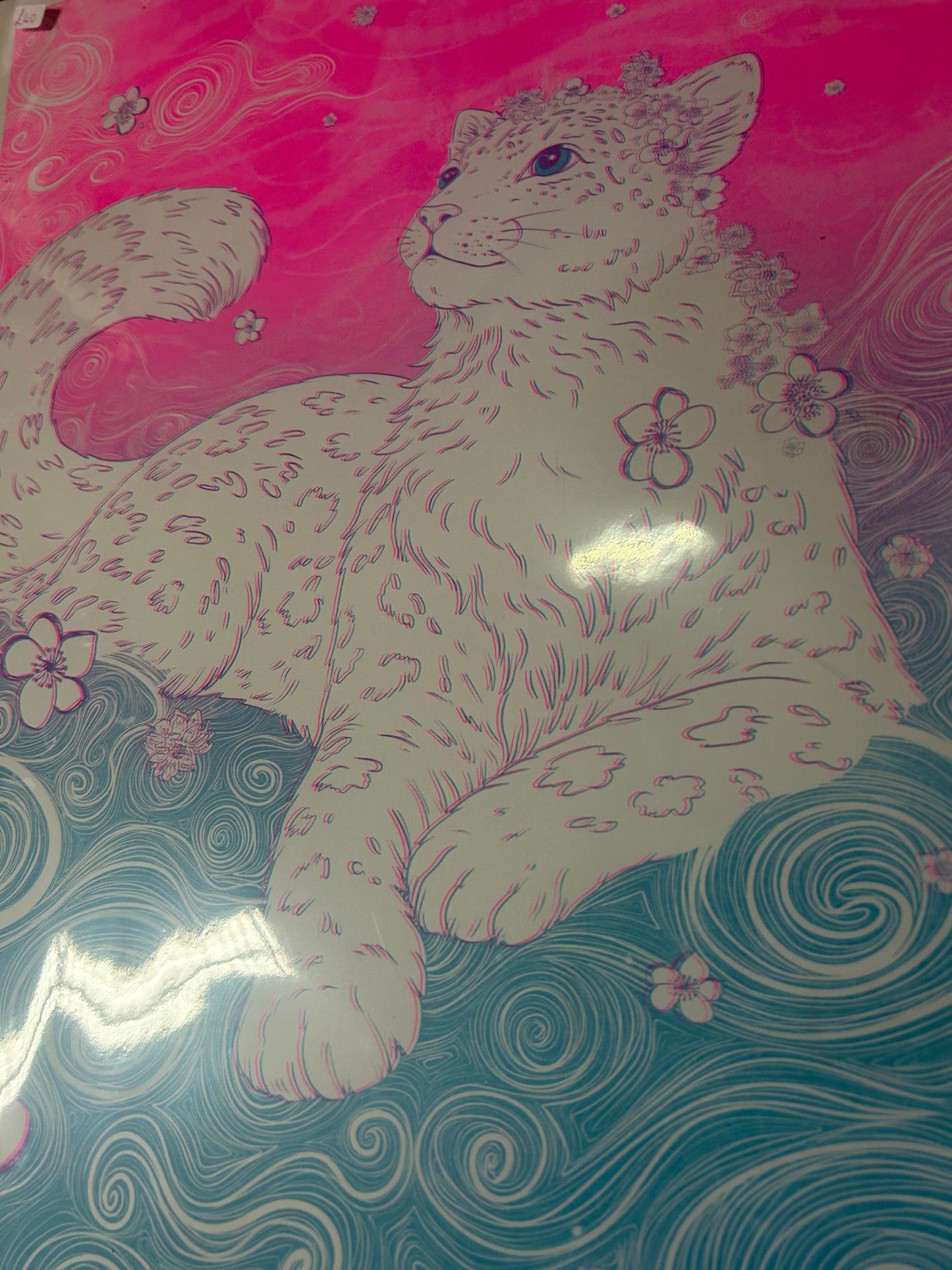 Pink Lane Leopard Risograph Print