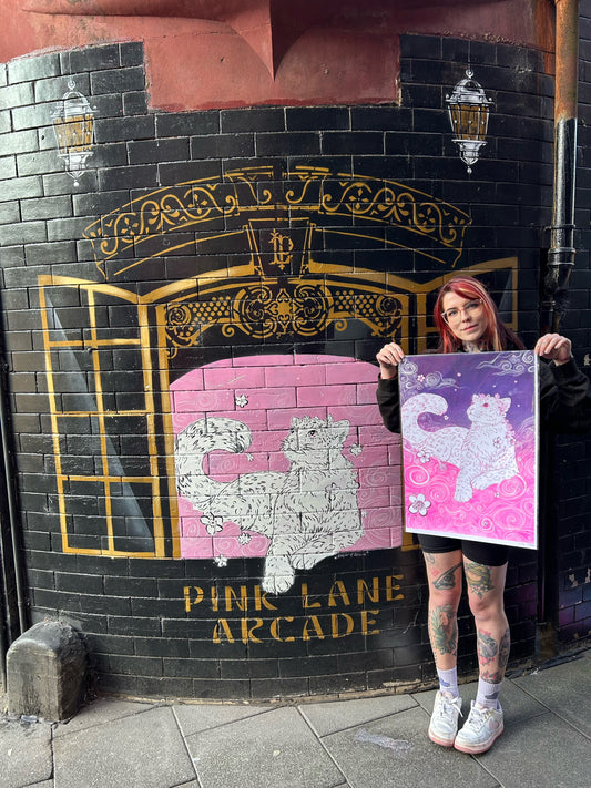 Pink Lane Leopard Risograph Print