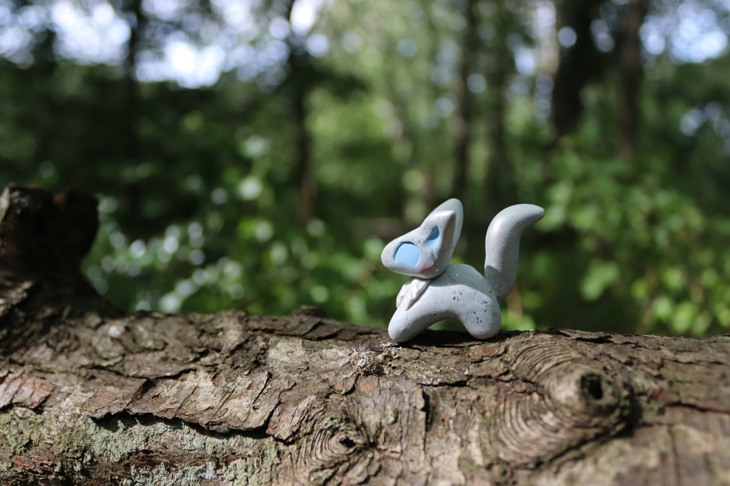 Smol Silver Fox — Handcrafted Miniature | Enchanted Woodland Figurine