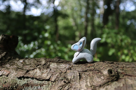 Smol Silver Fox — Handcrafted Miniature | Enchanted Woodland Figurine