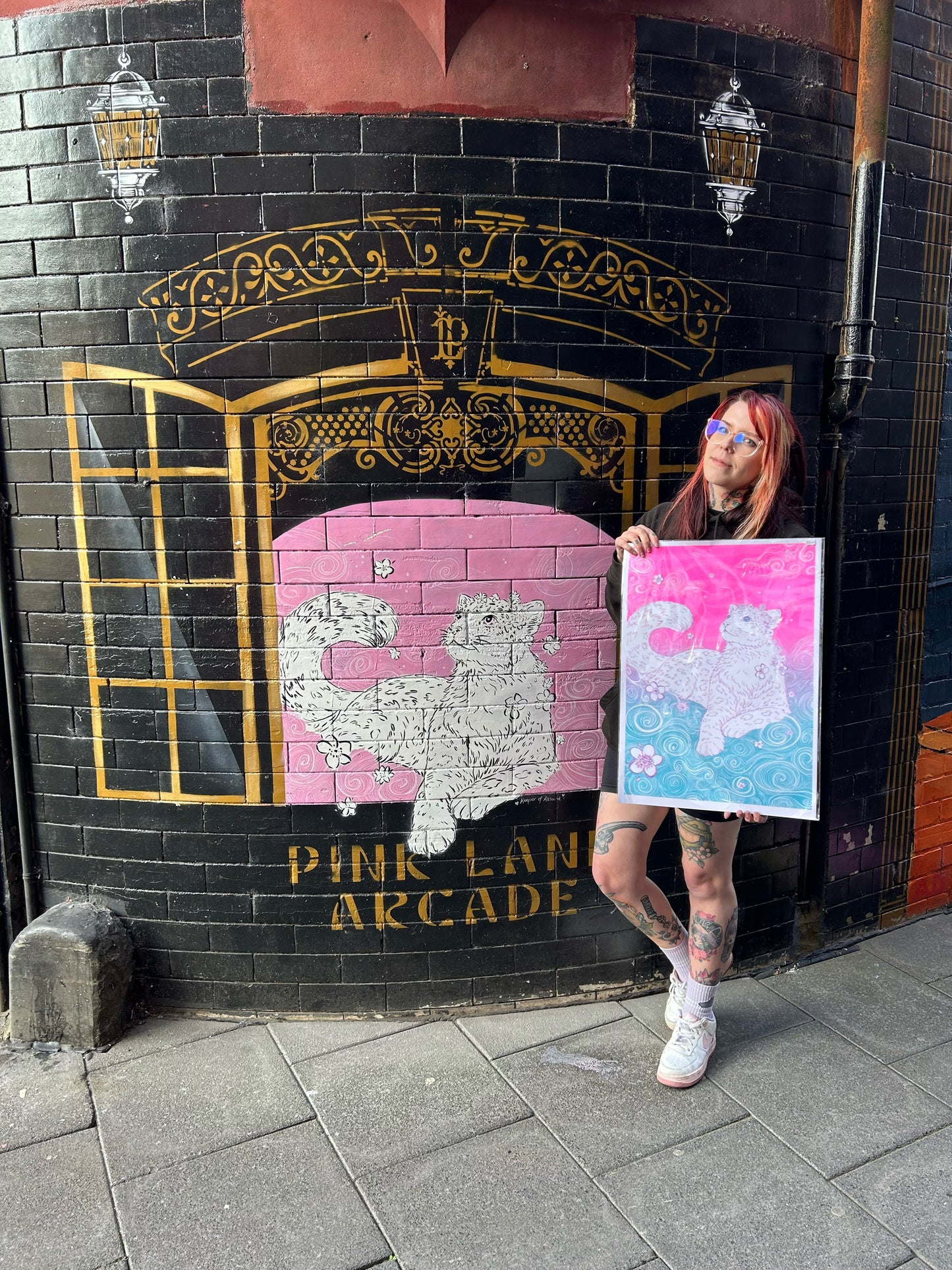 Pink Lane Leopard Risograph Print